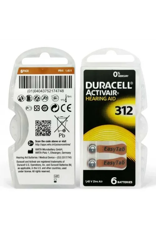 Duracell Activair 312 Kulaklık Pili 6lı