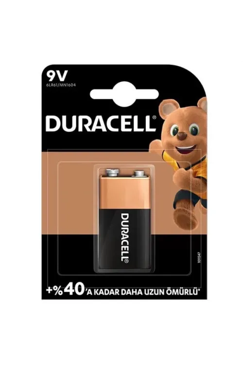 Duracell Alkalin 9 Volt Pil 6LR61/MN1604