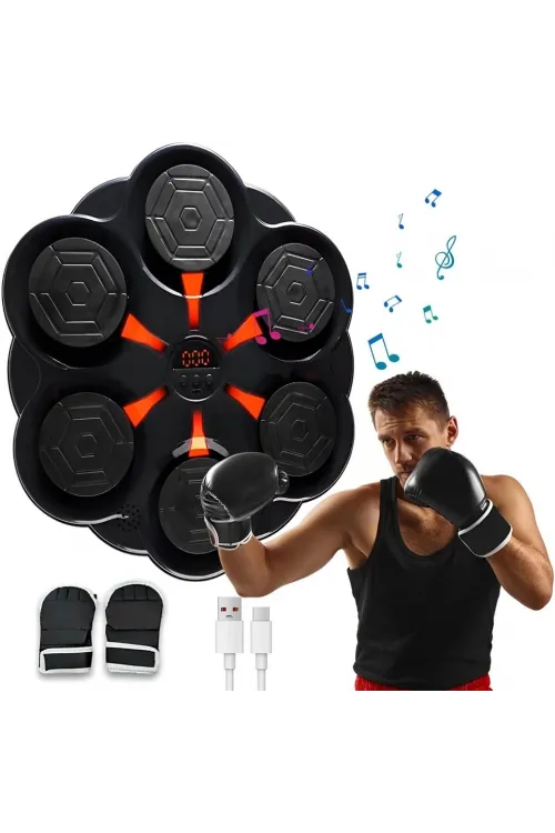 Duvar Boks Makinesi Müzikli Bluetooth Hoparlör Özellikli Led Işıklı Ritimli 9 Mod Seviye Ayarlı Box