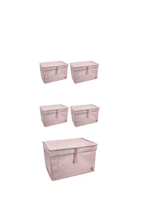 Düzenleyici Kutu Organizer Cırtlı Saklama Hurç Maxi Boy 30cm X 40cm X 50cm (5 Adet)