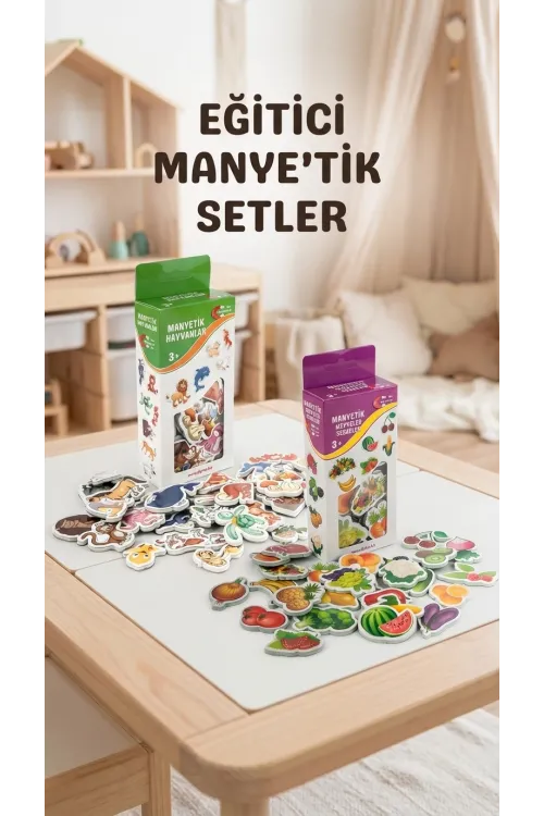 Eğitici Manyetik 30 Parça Hayvan Ve 26 Parça Sebze-meyve Seti