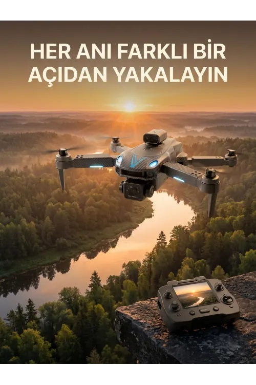 Ekranlı Kumandalı Çift Kameralı Drone İle Havadan Çekim