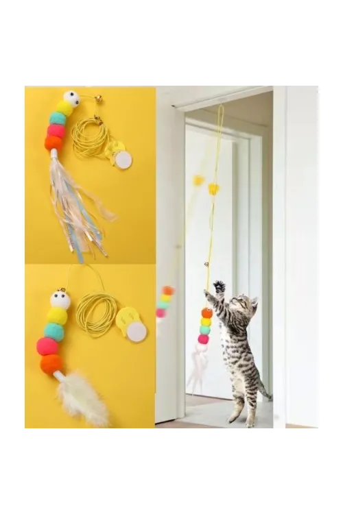 Elastik Yapışkanlı Kedi Oyun Oltası