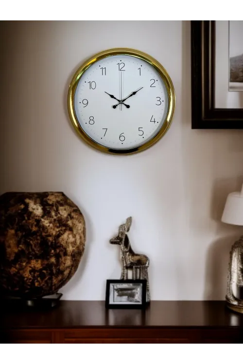 Elegance Gold 40 Cm Metal Dekoratif Tasarım Duvar Saati