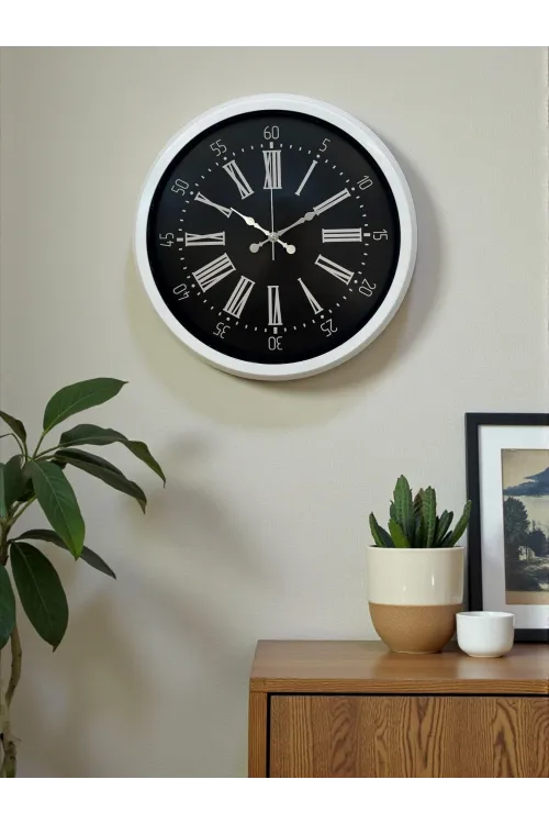 Elegance White 40 Cm Metal Duvar Saati
