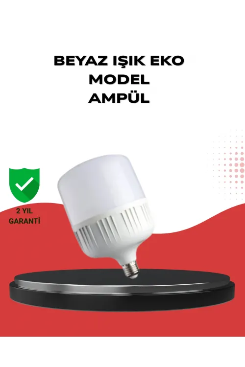 Enerji Tasarruflu Şarjlı Led Ampul 30w Beyaz Işık