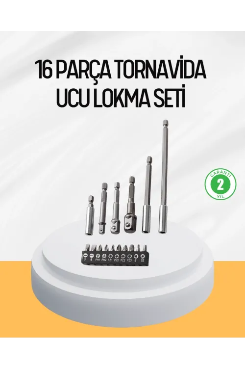 Ergonomik 16 Parça Bits Tornavida Uç Ve Adaptör Seti