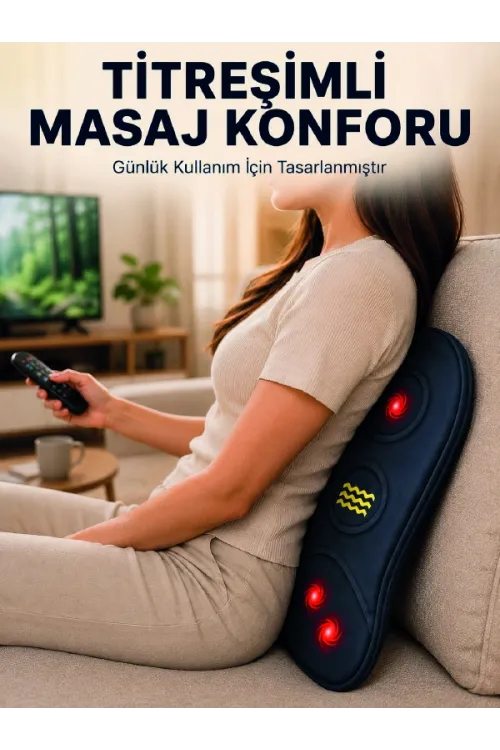 Ergonomik Isıtmalı Bel Masaj Minderi Sırt Destek Minderi