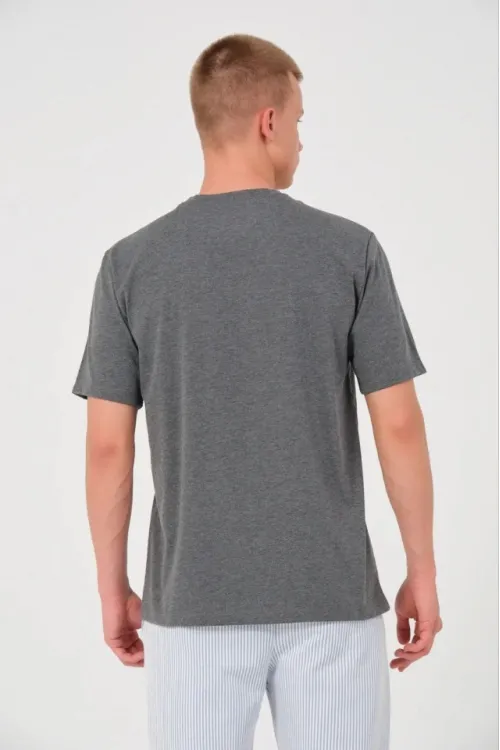 Erkek 24/1 Düz A Kalite Oversize T-shirt - Antrasit