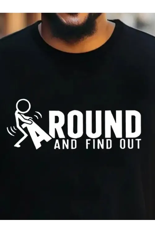 Erkek Around Baskılı Süprem T-shirt