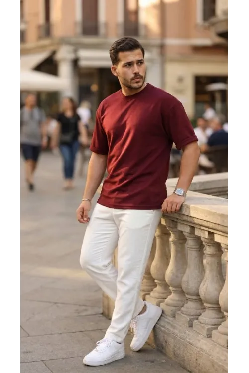 Erkek Duble Kol Basic Tişört