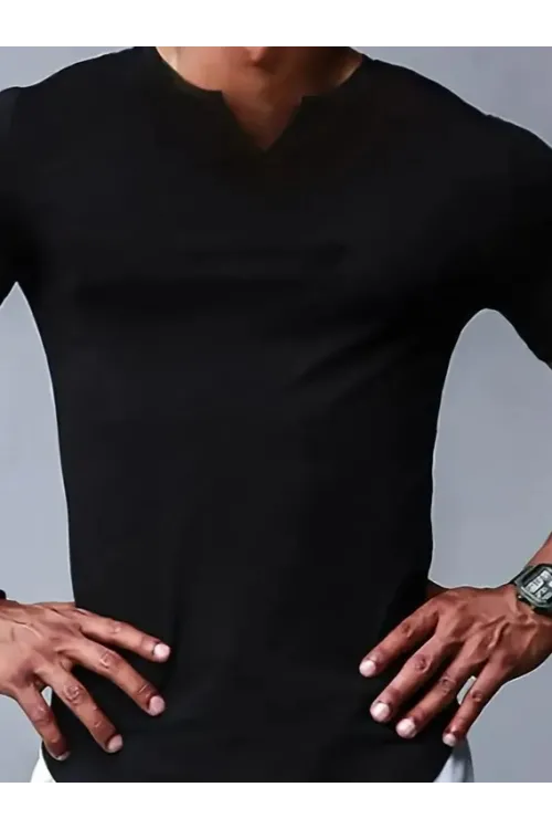 Erkek Kısa Kollu V Yaka Süprem T-shirt