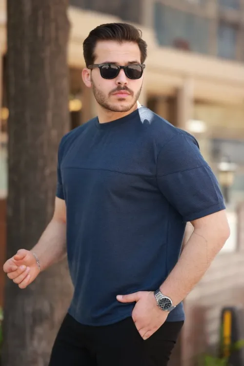 Erkek Oversize Bisiklet Yaka Kısa Kollu T-shirt