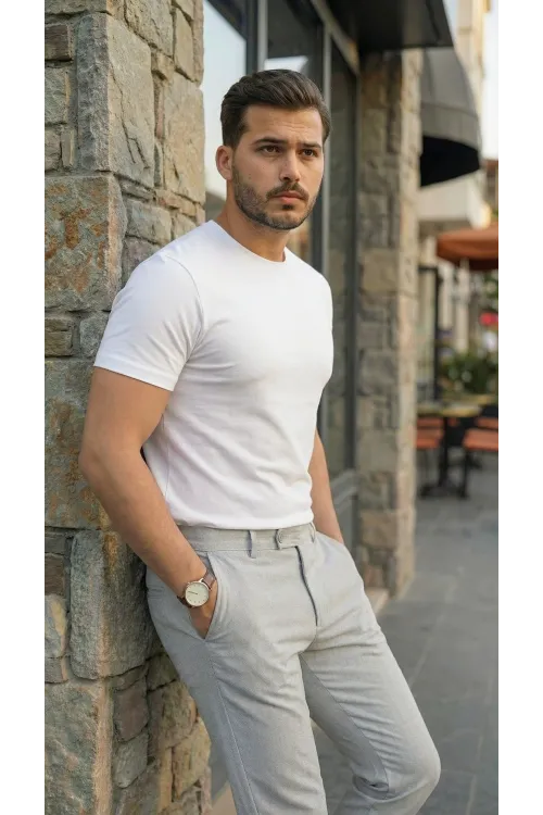 Erkek Slim Fit Dilli Kumaş Pantolon