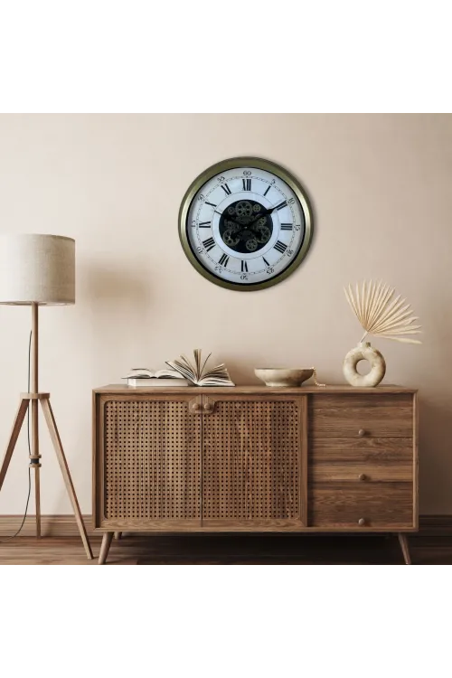 Eskitme Roma Rakamlı Elite 60 Cm Çarklı Duvar Saati