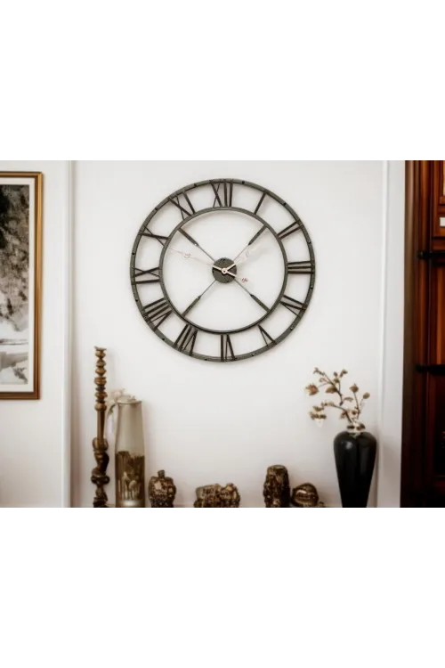 Eskitme Stil 73 Cm Duvar Saati