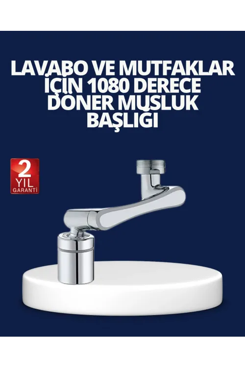 Esnek 1080° Musluk Başlığı 3 Eklemli Hareketli Su Modlu Lavabo Aparatı