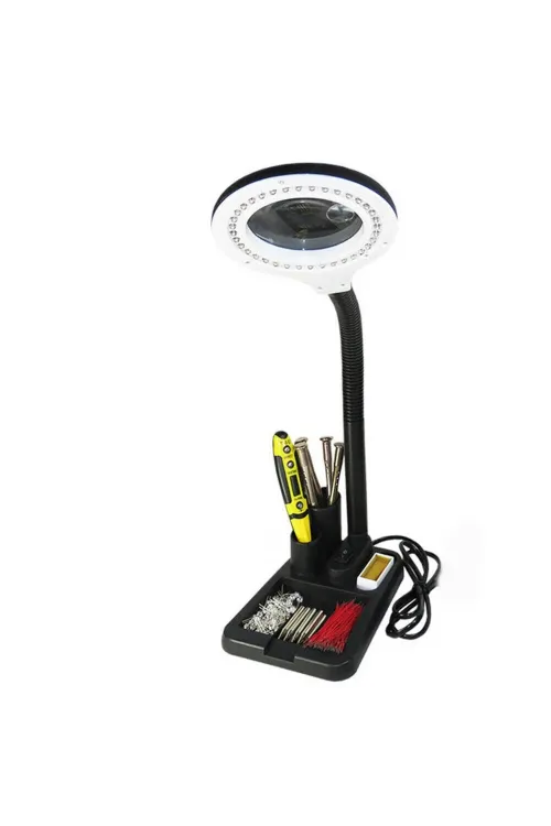 NikulaEsnek 5X /10x,40 LED ışıklı büyüteç ,lamba  büyüteç okuma, çalışma lehim masa lambası A808