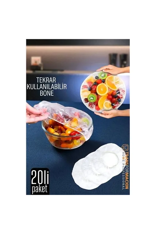 Esnek Kase Bonesi – 20 Adet, 25 cm’e Kadar Uyumlu, Tekrar Kullanılabilir Tabak Bone 722079