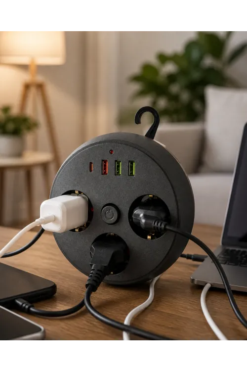 Ev Ofis İçin Çoklu Priz 3 Priz 3 Usb Type C Güvenli Enerji Yönetimi