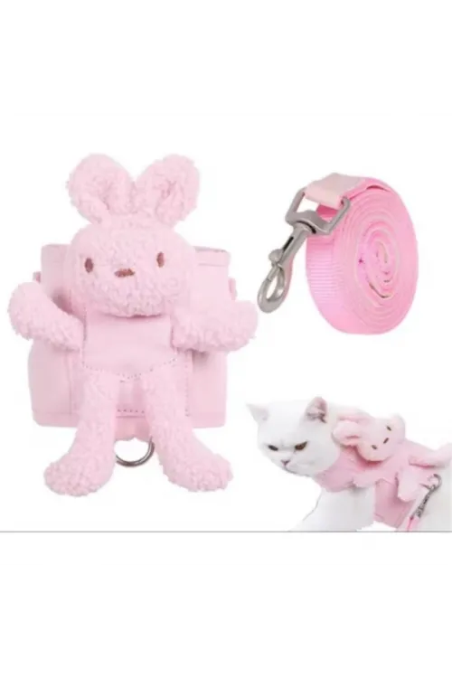 Evcil Hayvan Peluş Ayıcıklı Göğüs Gezdirme Tasması Set