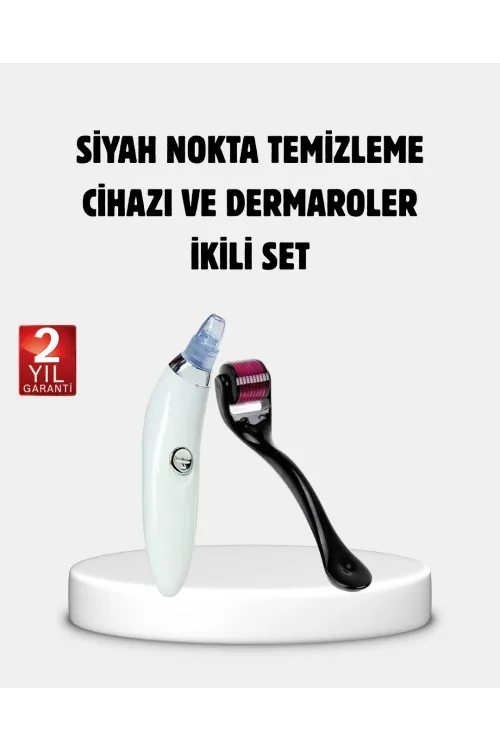 Evde Profesyonel Cilt Bakımı Dermaroller + Siyah Nokta Temizleyici Setı
