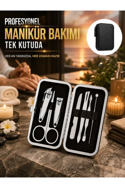 Evde Profesyonel Tırnak Bakımı İçin 7 Parça Premium Bakım Seti