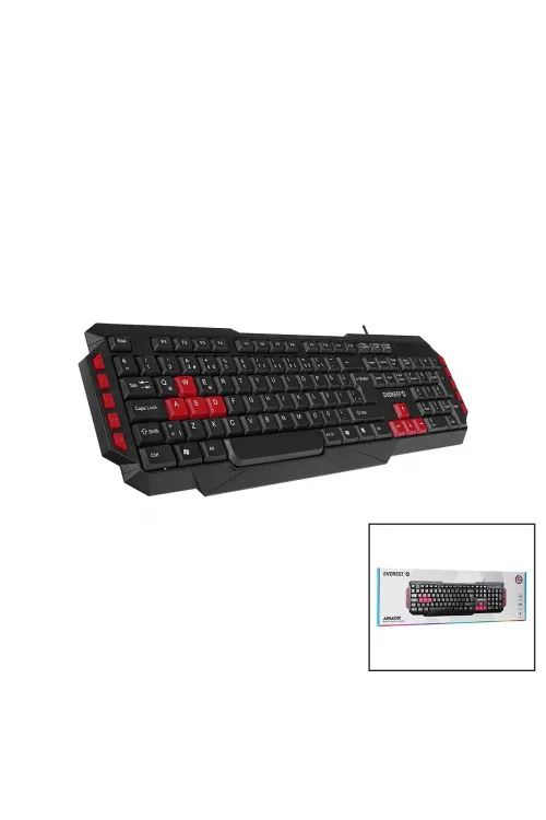 Everest Kb-g7-armor  Usb Kablolu  Oyuncu Klavye  Renkli Oyun Tuşları - Multimedya Tuşları   150cm