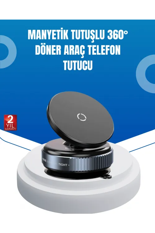 Evrensel Manyetik Araç Telefon Tutucu 360° Döner Başlık