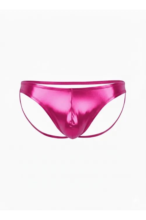 Fantezi Pembe Arkası Açık Seksi Parlak Erkek Külot IEG4623