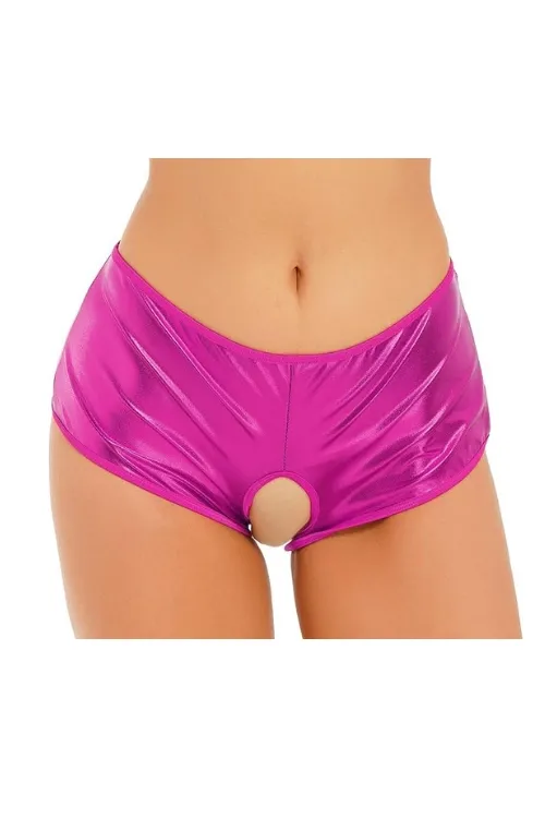 Fantezi Pembe Özel Bölgeleri Açık Parlak Külot IEG0047