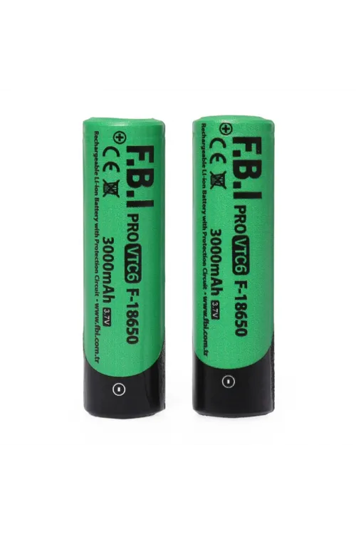 F.B.I VTC6 18650 3.7V 3000mAh 30A Li-ion Şarjlı Pil + Pil Taşıma Kutusu 2li SET