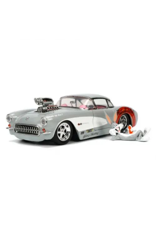 Figürü ve 1957 Chevrolet Corvette Model Aracı