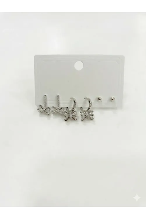 Fiyonk Detaylı Sallantılı Altılı Küpe - Kp00597