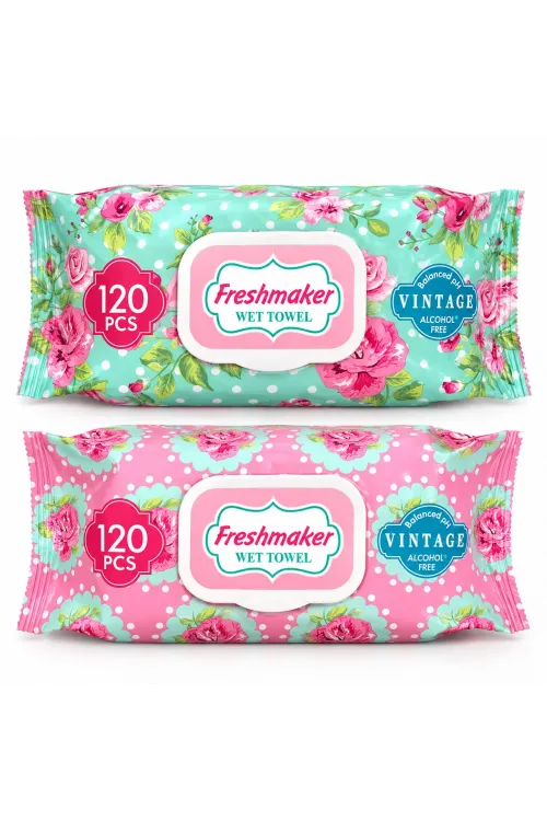 Freshmaker ( 120 Pcs ) ( Vintage ) Islak Mendil*24=k