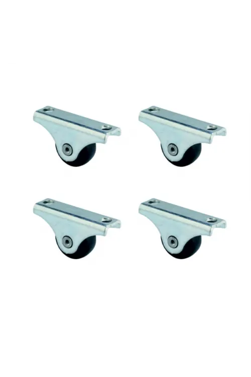 Furç Sabit Teker - 20MM - Siyah HKS226 - 4 Adet