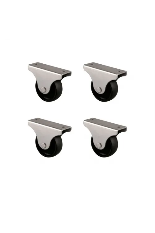 Furç Sabit Teker - 38MM - Siyah HKS229 - 4 Adet