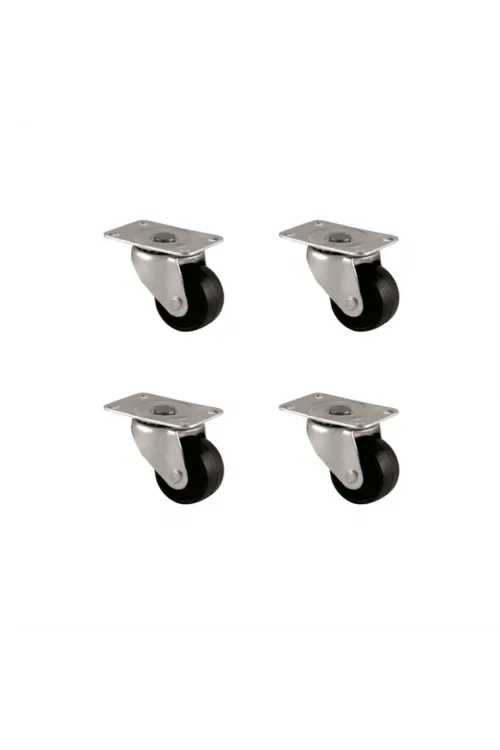 Furç Tablalı Bilyalı Teker - 28MM - Siyah HKS232 - 4 Adet