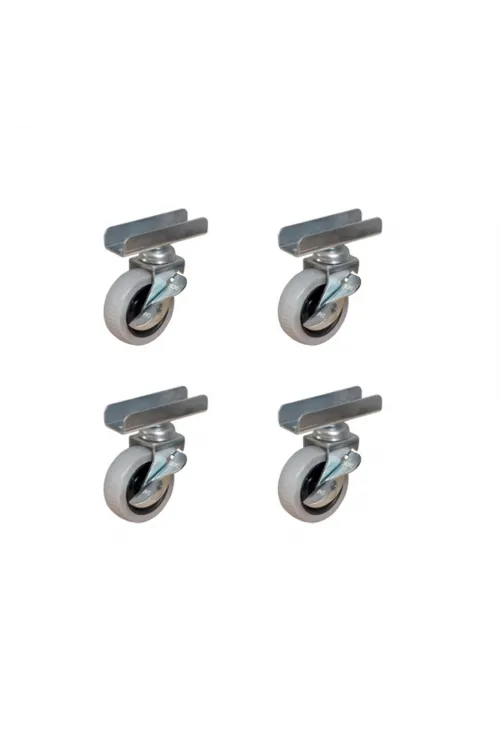 Furç Uzun-Sunta Bilyalı Teker (Frenli) - 20x50 - Gri - 18MM HKS185 - 4 Adet