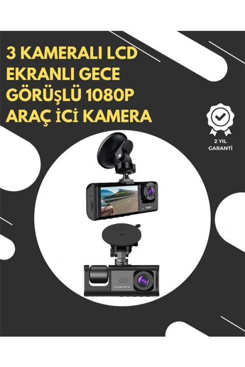 G-sensör Ve Hareket Algılama Destekli 1080p Araç İçi Güvenlik Kamerası