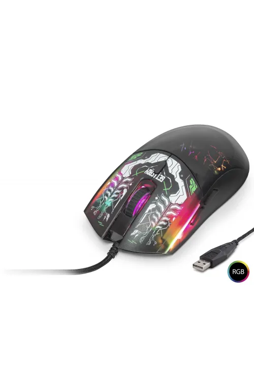 Gaming Mouse 7200 Dpi Rgb Graffiti Desenli - Siyah G306A