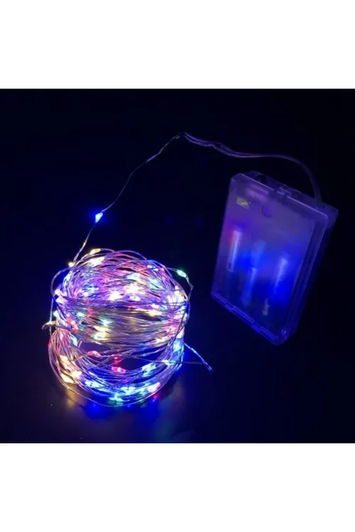 GD968 Şerit Pilli Aydınlatma 10 metre 100 Adet RGB Peri Led