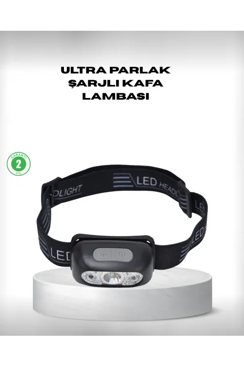 Gece Balıkçılığı İçin Ultra Parlak Şarjlı Kafa Lambası | 4 Işık Modu + Usb Şarj