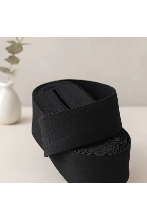 Geniş Paça Lastiği 3 cm Siyah 10 m