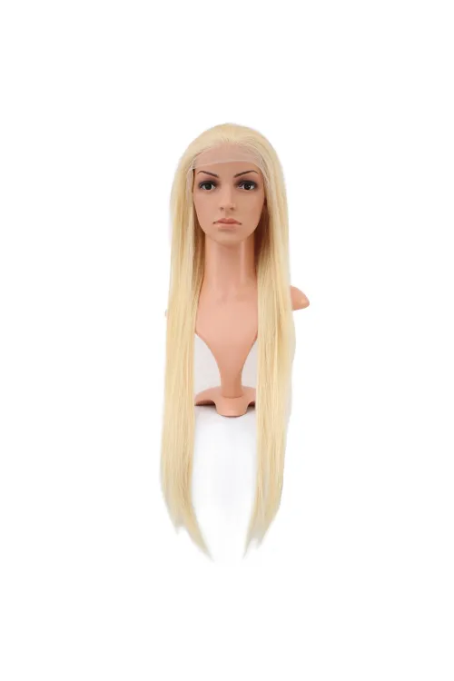 Gerçek Front Lace Düz Platin Tül Peruk - 80-85cm