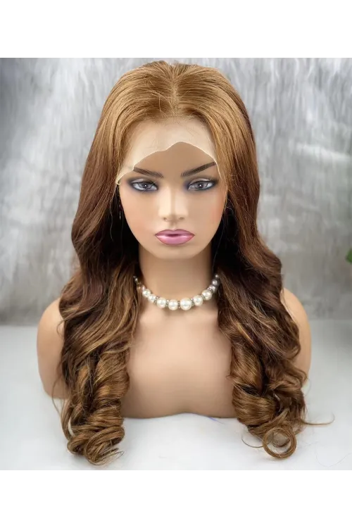 Gerçek Front Lace Tül Peruk - Dalgalı - Kumral 70-75cm
