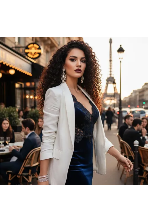Gerçek Front Lace Tül Peruk - Derin Dalgalı - Doğal 70-75cm