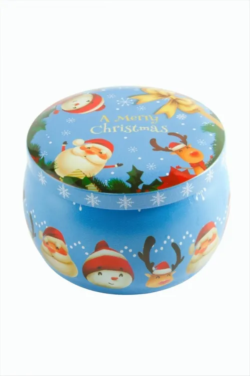 Geyik Noel Baba Yılbaşı Kapaklı Mum 8 cm