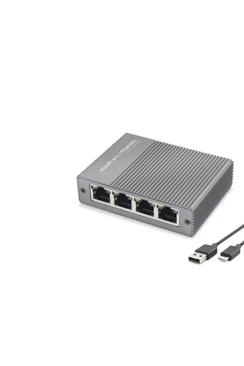 Gigabit Ethernet Switch 5 Port Type C Güç Girişli Gri HDX1414