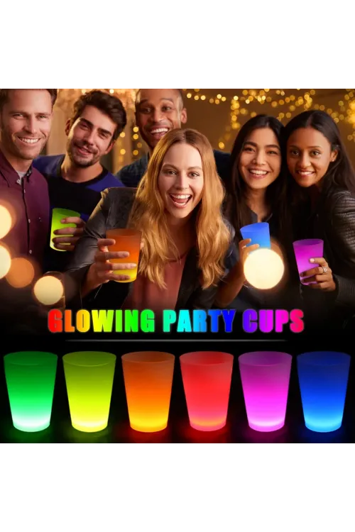 Glow Partisi Bardakları 6 Renk 6 Adet 1.5 Oz 4.5 X 6.5 Cm